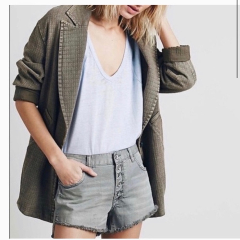 Free people runway slouch denim shorts